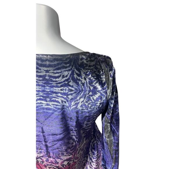 Live and Let Live Top Women Petite Small Top Velvet Sequin Purple Whimsygoth y2k - Picture 6 of 7